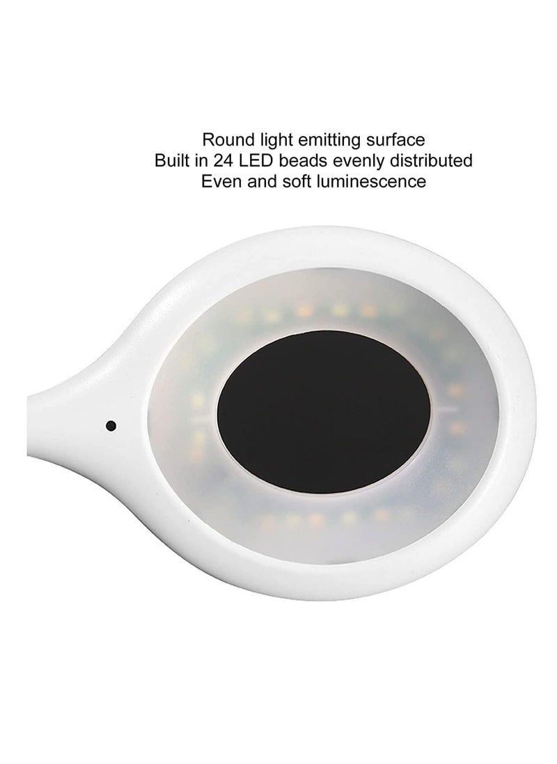 Generic - Mini USB Table Lamp with 3 Colors LED Lights, 360 Degree Adjustable Lighting, Suitable for Reading Books, Working at Night, Studying, White - Image 1