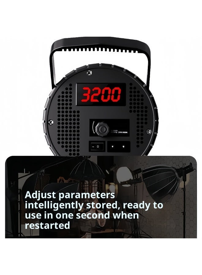 FlashHawk 200W Professional COB Video Light with Standard Reflector & Remote Control, Metal Body, 3200-5600K Dimming, 78000 Lux, for Live Streaming/Photography - Image 5