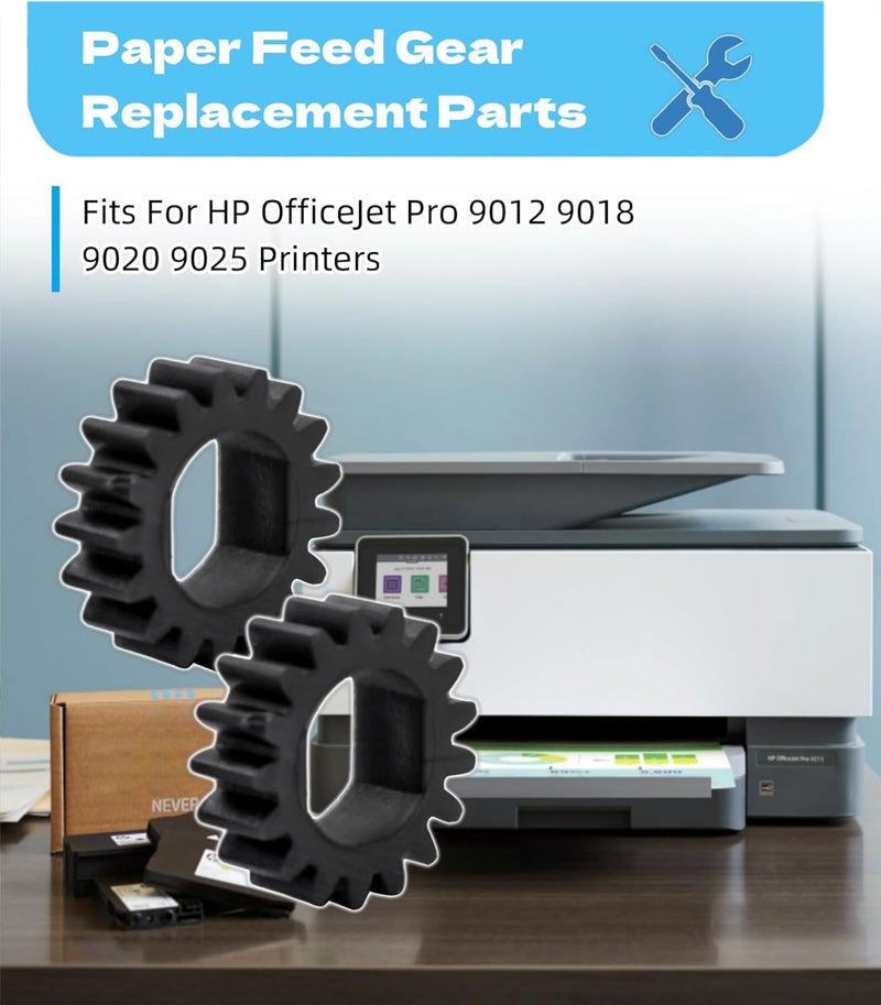 Maigoo Paper Feed Gear Replacement Parts Fits for HP OfficeJet Pro 9012 9018 9020 9025 Printers,Pack of 2 - Image 2