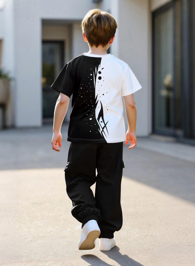 تايك تو طقم تيشيرت بطبعة سيارة مع جوغر - Image 3