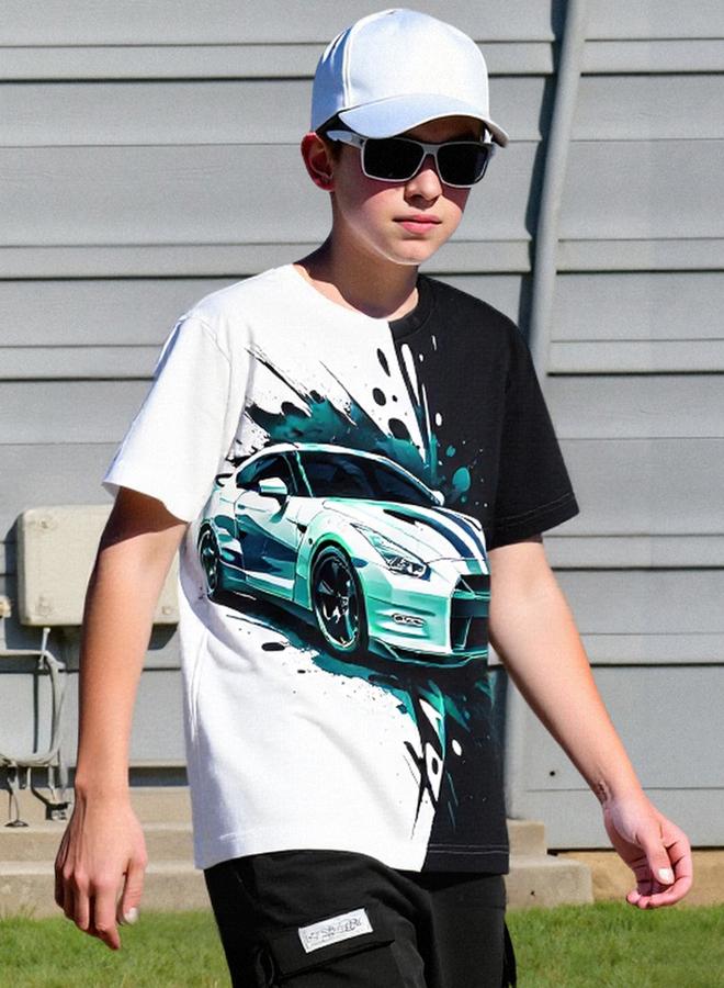 تايك تو طقم تيشيرت بطبعة سيارة مع جوغر - Image 5