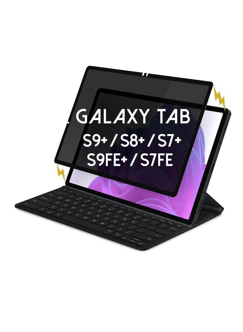 Removable Privacy Screen Protector for 12.4 inch Samsung Galaxy Tab S10 Plus 2024/ S9 Plus 2023/S7 Plus (2020) and Tab S8 Plus (2022),Tinted Magnetic Private UV Filter,Anti-Fingerprint - Image 1