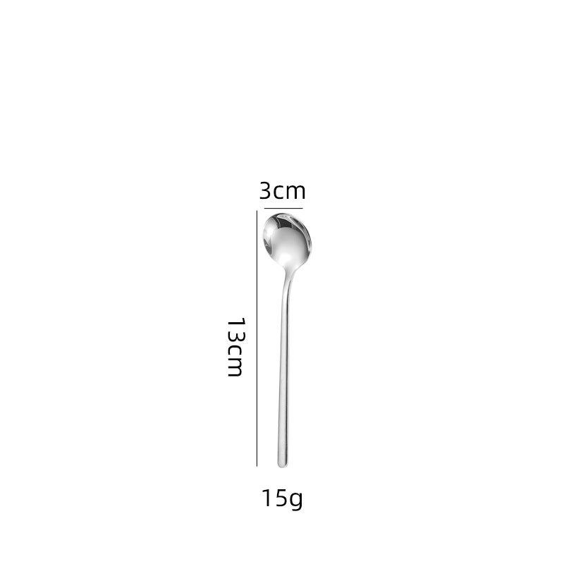 304 Stainless Steel Coffee Spoon Frosted Spoon Small Golden Spoon Dessert Spoon Small Round Spoon Ice Spoon Honey Bird'S Nest Mixing Spoon - Image 1