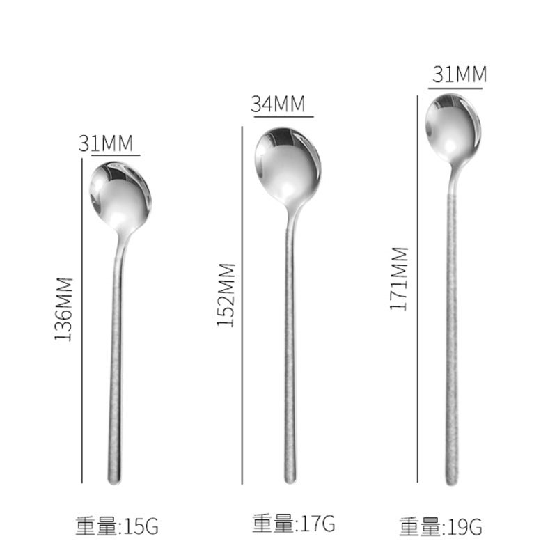 304 Stainless Steel Coffee Spoon Frosted Spoon Small Golden Spoon Dessert Spoon Small Round Spoon Ice Spoon Honey Bird'S Nest Mixing Spoon - Image 3