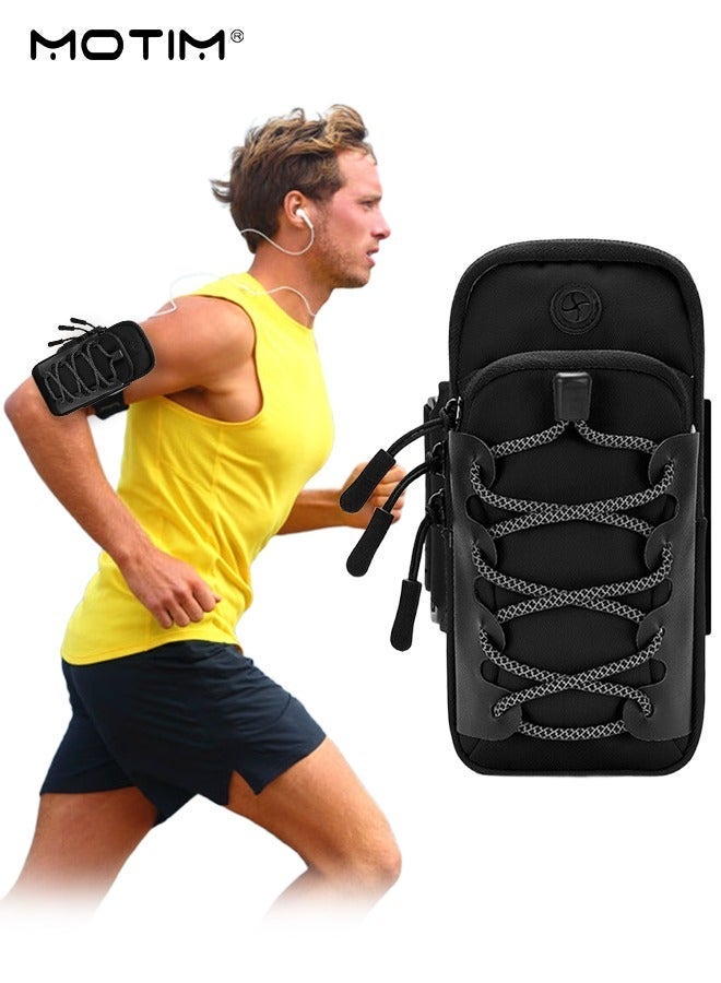 Cell Phone Arm Band Mobile Phone Sports Bag Arm Wristband, Waterproof Reflective Design, Outdoor Running Cell Phone Holder Bag for Smartphones up to 7 Inches
