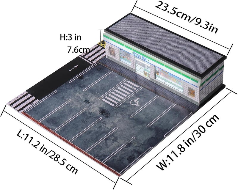 G-FANS 1/64 Scale Parking Garage Diorama with LED Lights, Display Case for Hot Mini Wheels GT Matchbox 1:64 Diecast Model Cars, Collection Storage Box (Haven Mart) - Image 2