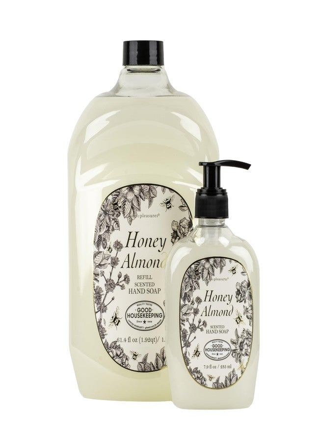 SIMPLE PLEASURES Premium Hand Soap Collection - Honey Almond Scent, 7.9 oz Bottle with Jumbo 59 oz Refill - Goodhousekeeping Seal Approved - Multiple Scents Handsoap Honey Almond Hand Soap Refills - Image 1
