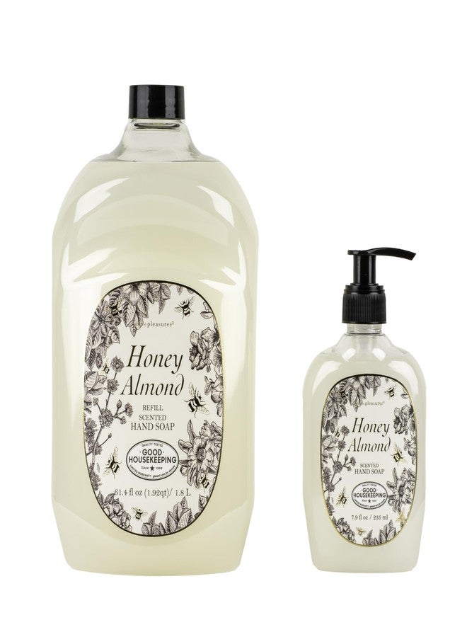 SIMPLE PLEASURES Premium Hand Soap Collection - Honey Almond Scent, 7.9 oz Bottle with Jumbo 59 oz Refill - Goodhousekeeping Seal Approved - Multiple Scents Handsoap Honey Almond Hand Soap Refills - Image 2