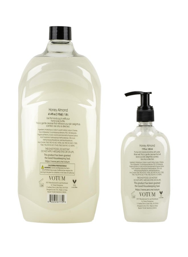 SIMPLE PLEASURES Premium Hand Soap Collection - Honey Almond Scent, 7.9 oz Bottle with Jumbo 59 oz Refill - Goodhousekeeping Seal Approved - Multiple Scents Handsoap Honey Almond Hand Soap Refills - Image 5