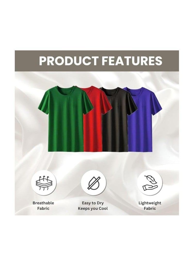 PRINTSHOP4ME Pack Of 4 Men's Quick Dry Short Sleeve Athletic Dry Fit T-Shirt-Men Athletic Dry Fit Sports T-shirt-Short Sleeve Gym T-Shirts - Image 4