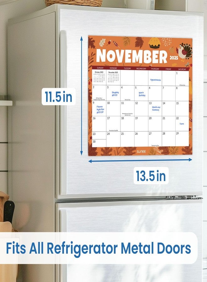 SUNEE Fridge Calendar 2026-2027 from October 2025 to June 2027, Magnetic Calendar for Refrigerator 13.5"x11.5" with Magnet Monthly for Family or Kitchen, Seasonal - Image 2