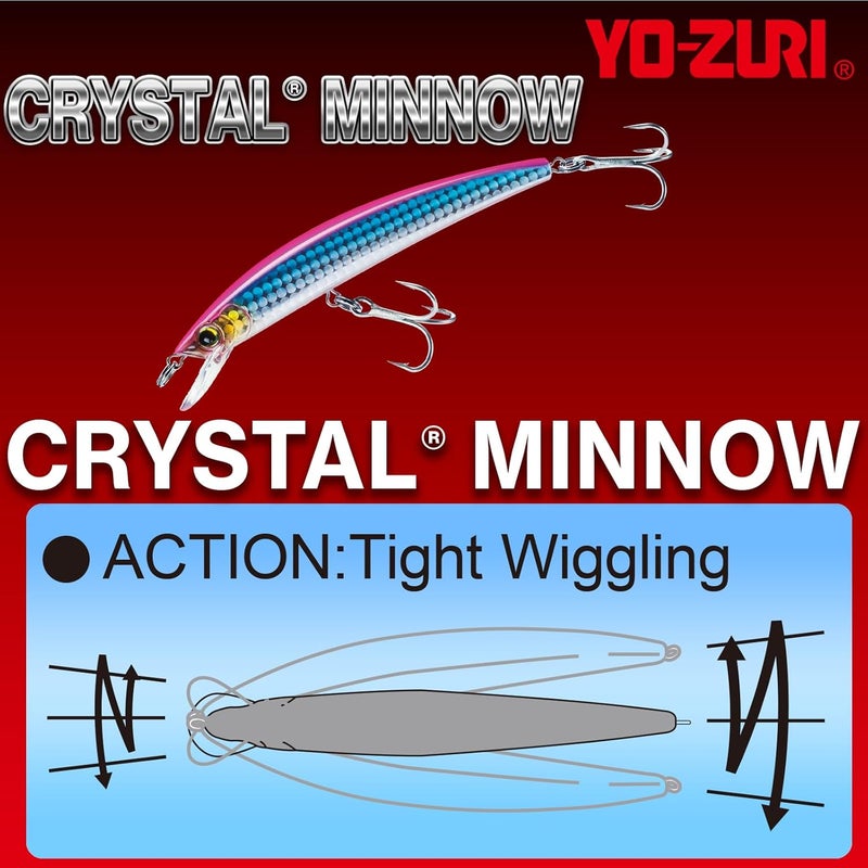 DUEL Yo-Zuri R Crystal Minnow Floating Diver Lure - 90mm Silver/Black - Image 3