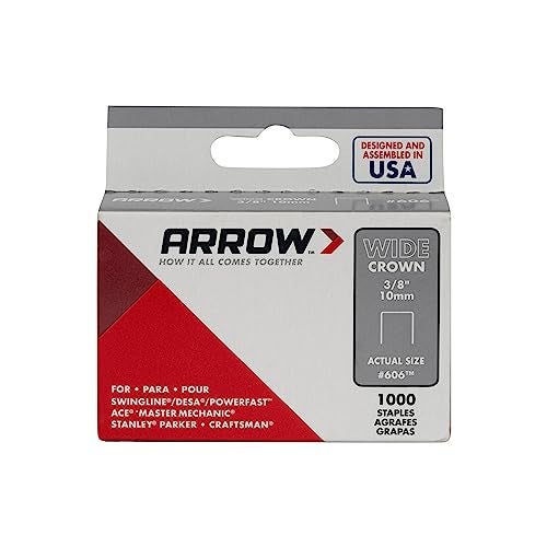 Arrow Fastener Arrow 60630 Wide Crown Staples for Staple Guns and Staplers, Use for Upholstery, Crafts, General Repairs, 3/8-Inch Leg Length, 1/2-Inch Crown Width, 1000 Count (Pack of 1) - Image 3