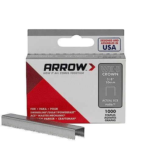 Arrow Fastener Arrow 60630 Wide Crown Staples for Staple Guns and Staplers, Use for Upholstery, Crafts, General Repairs, 3/8-Inch Leg Length, 1/2-Inch Crown Width, 1000 Count (Pack of 1) - Image 1