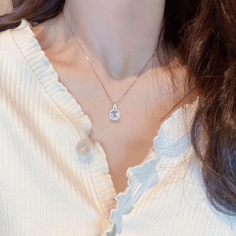 Paxuan 4pcs Cubic Zirconia Wedding Jewelry Sets for Bride Bridesmaid Cubic Zirconia Pendant Necklace Earrings Link Tennis Bracelet Open Ring Set for Women - Image 5