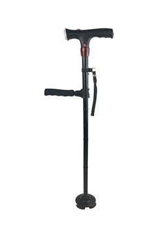 General Aluminum alloy with alarm and LED light double handle old man crutch telescopic foldable imitation ankle rotating foot disc  - Image 1