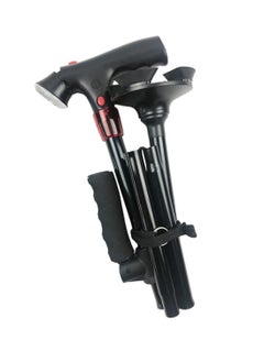 General Aluminum alloy with alarm and LED light double handle old man crutch telescopic foldable imitation ankle rotating foot disc  - Image 2