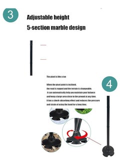 General Aluminum alloy with alarm and LED light double handle old man crutch telescopic foldable imitation ankle rotating foot disc  - Image 5