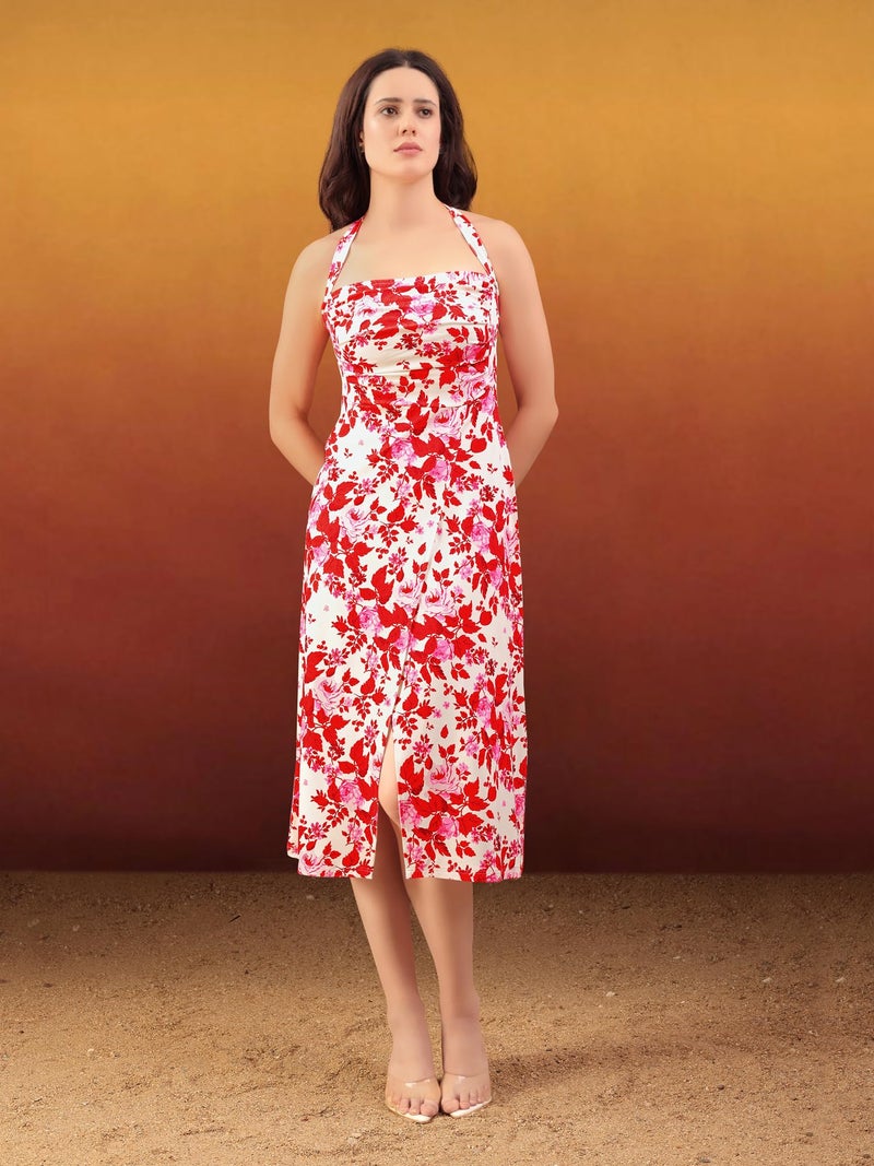 PURVAJA Women’s A-Line Midi Dress (Wini-212-XXL_Pink) - Image 4