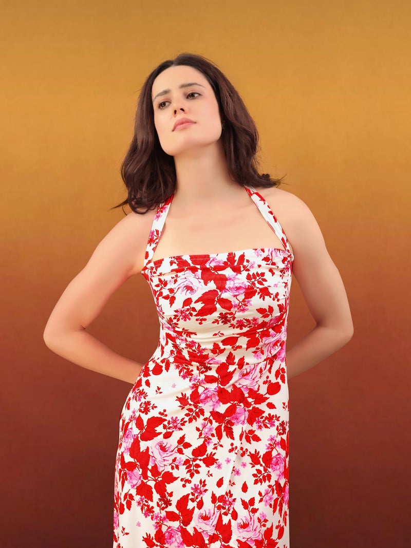 PURVAJA Women’s A-Line Midi Dress (Wini-212-XXL_Pink) - Image 5