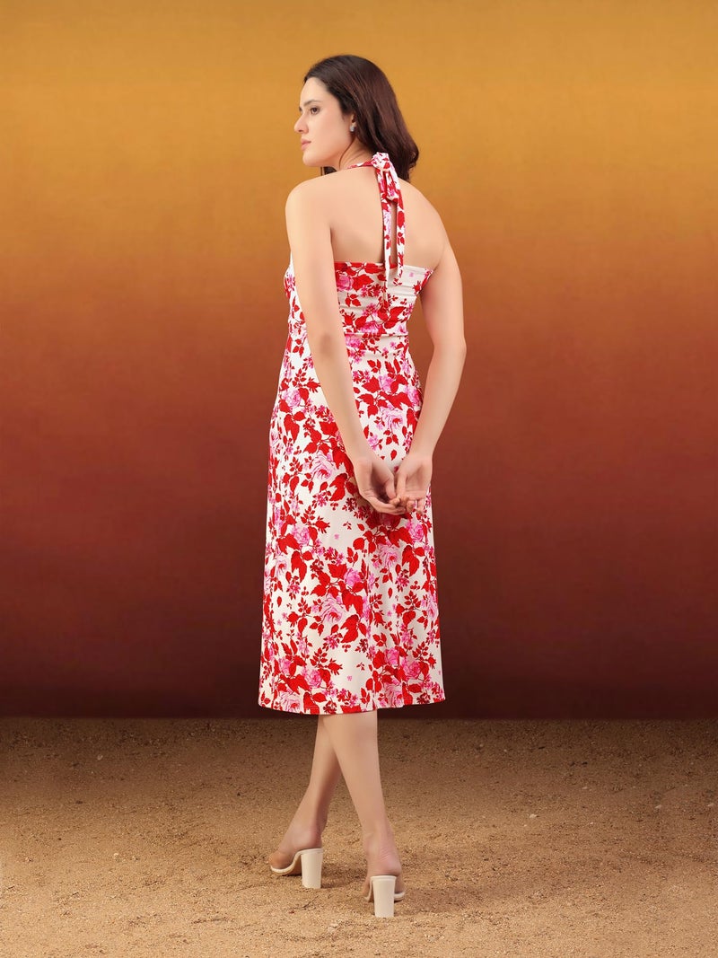 PURVAJA Women’s A-Line Midi Dress (Wini-212-XXL_Pink) - Image 3
