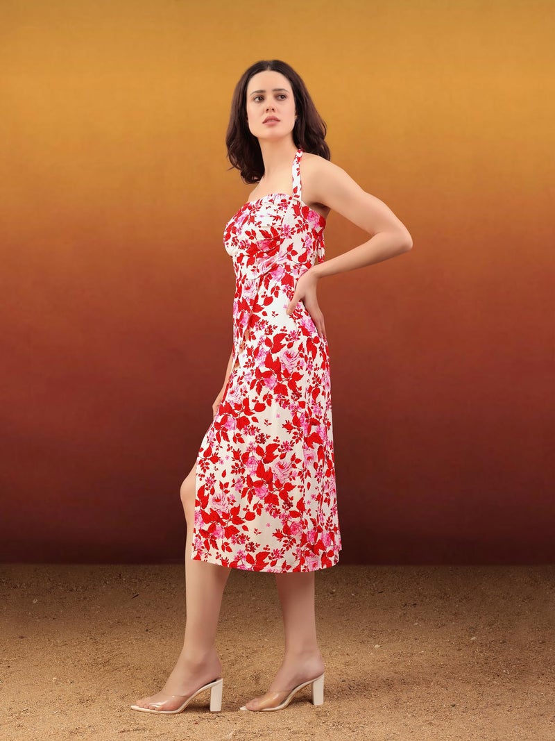 PURVAJA Women’s A-Line Midi Dress (Wini-212-XXL_Pink) - Image 2