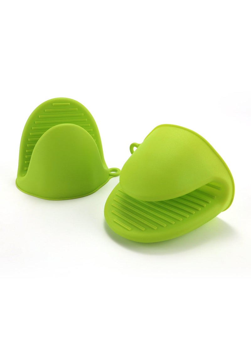 Silicone Pot Holders Thickened Microwave pinchers Green (double)
