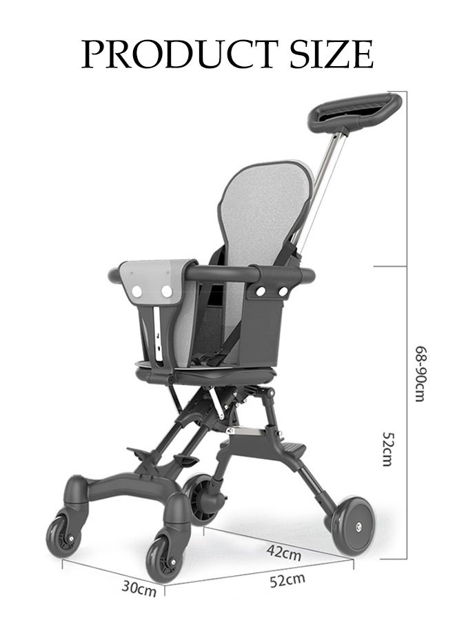 DUNISO عربة أطفال، عربة سفر محمولة للأطفال مع مقابض قابلة للتعديل ومسند ظهر، عربة أطفال قابلة للطي مع حزام كتف ووسادة مقعد، للأطفال والرضع حتى 3 سنوات - Image 2