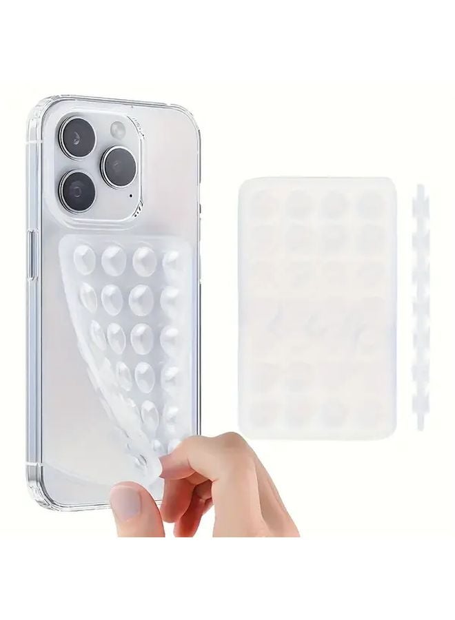 Black 2Pcs Double Sided Suction Cup Phone Holder With Silicone Adhesive For Hands Free Video Recording iPhone Android - Image 3