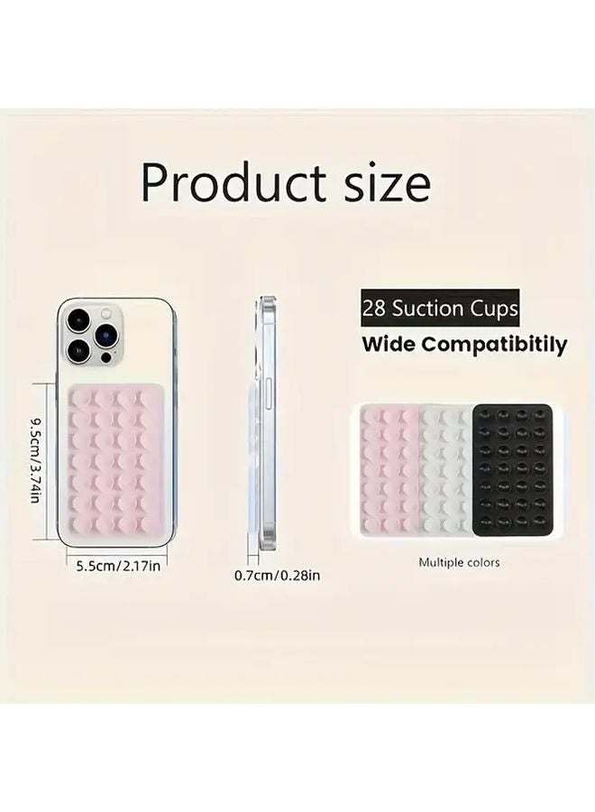 Black 2Pcs Double Sided Suction Cup Phone Holder With Silicone Adhesive For Hands Free Video Recording iPhone Android - Image 5