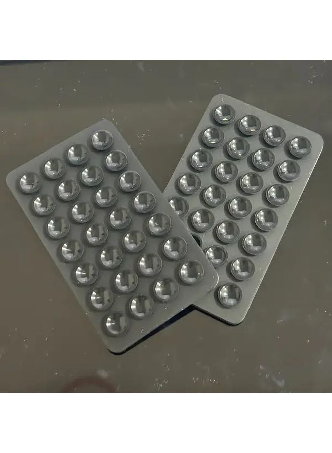 Black 2Pcs Double Sided Suction Cup Phone Holder With Silicone Adhesive For Hands Free Video Recording iPhone Android - Image 1