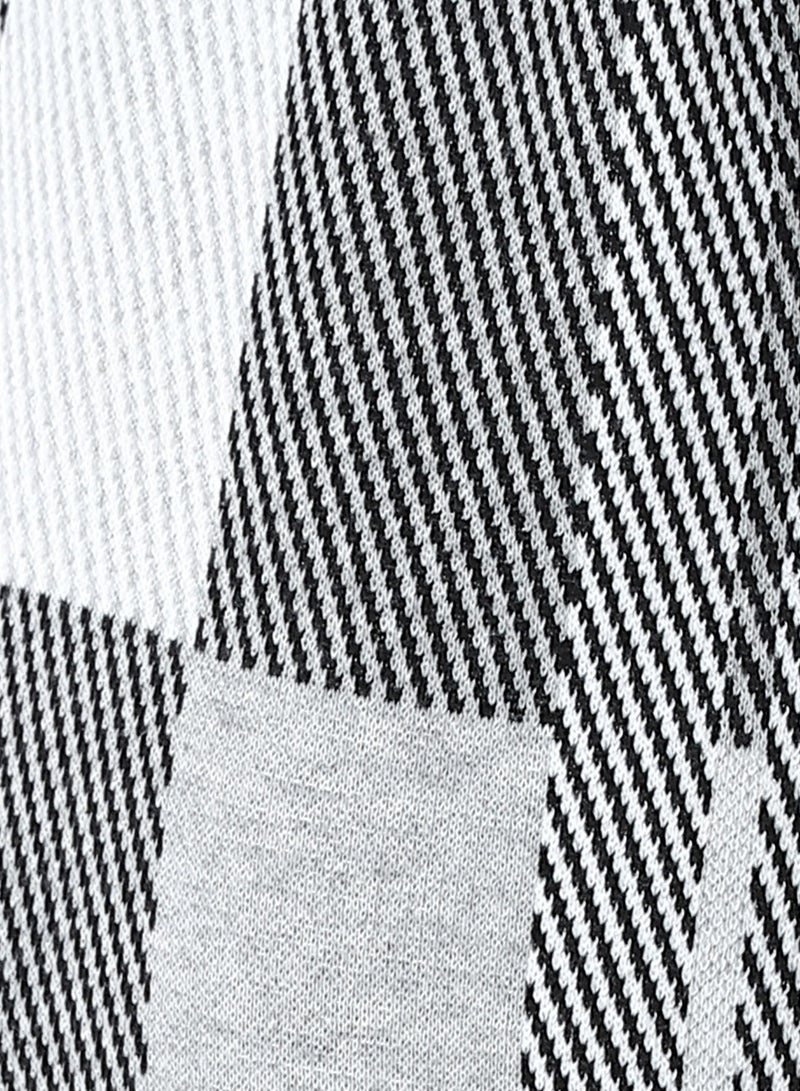 Andora Self Pattern Long Sleeves Boys Pullover_ Grey, Black & White - Image 5