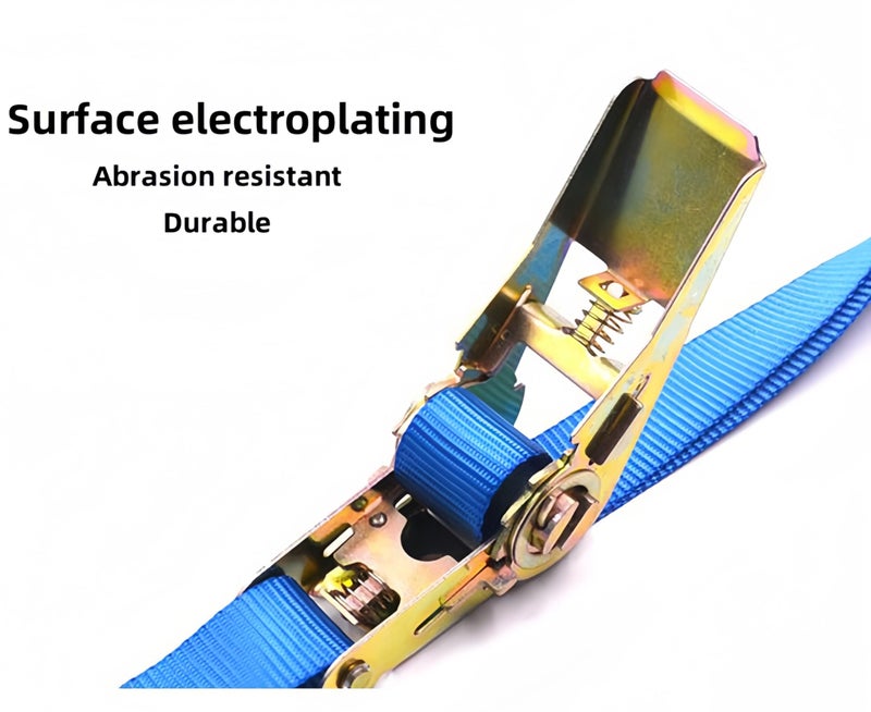 MAKABEE Endless Ratchet Tie Down Straps Heavy Duty Cargo Tie Downs, Sturdy Nylon Black Strap Down Ratcheting Securing Straps, Track Spring Fittings, Tie-Down Motorcycles (No Plastic Handle) - Image 2
