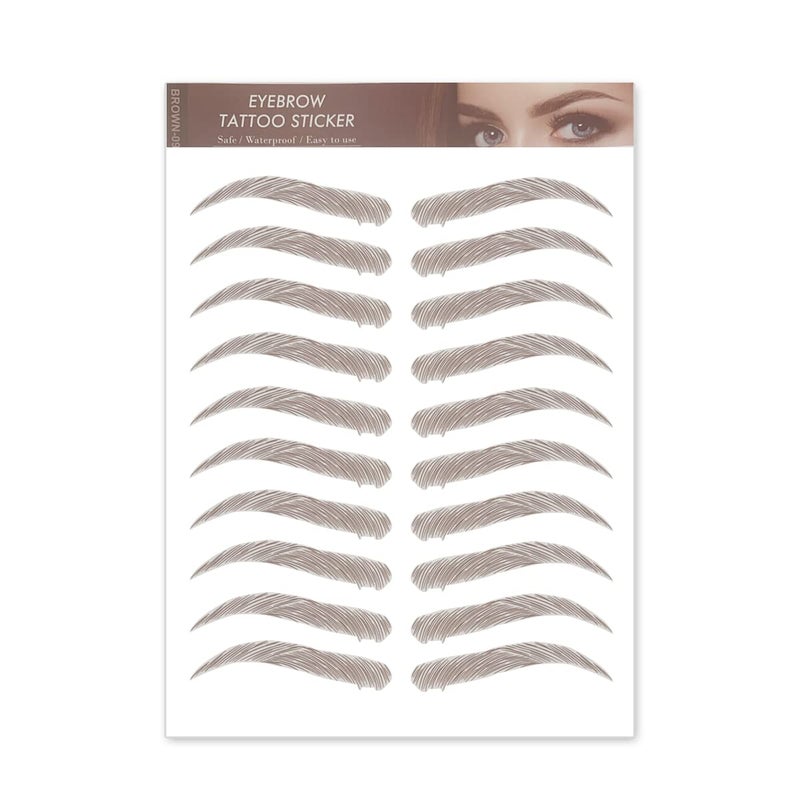 Aaiffey Hairlike Authentic Eyebrows 4D Brown Natural Tattoo Eyebrow Stickers Waterproof Imitation Ecological Lazy for Woman  Man Makeup Tool 10 Pcs