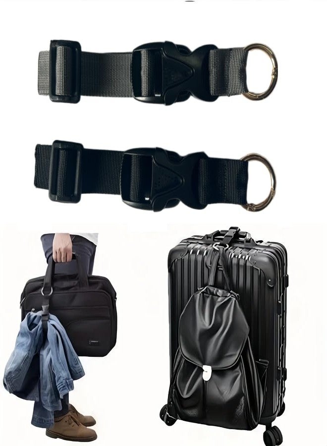 BASRI Travel Luggage Hooks, Belt with Lock Buckle and O Ring Carabiner Clip for Suitcases, Luggage, and Trolley Bags, Backpack, Travelling Strap (Black, 1.5INCH) - Image 4