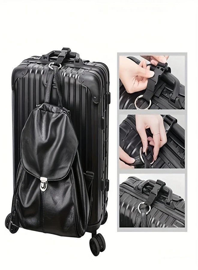 BASRI Travel Luggage Hooks, Belt with Lock Buckle and O Ring Carabiner Clip for Suitcases, Luggage, and Trolley Bags, Backpack, Travelling Strap (Black, 1.5INCH) - Image 3