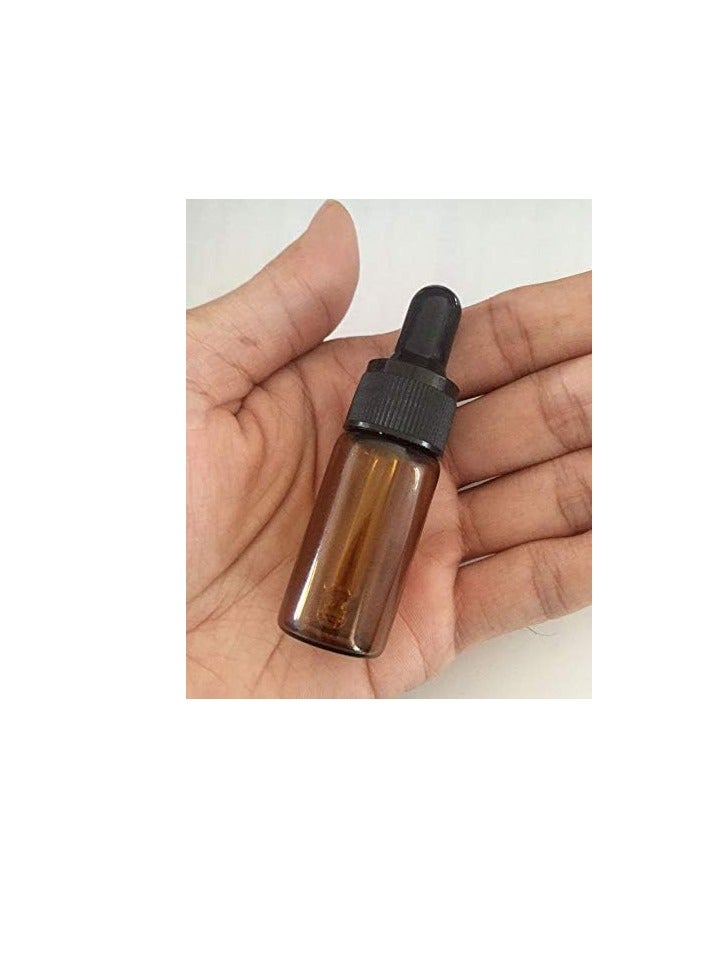 ELFENSTALL ELFENSTALL- 10pcs 10ml 1/3oz Amber Mini Glass Bottle Amber Sample Vial Small Essential Oil Bottle with Glass Eye Dropper Refillable Containers + 1pc Glass Clean Cloth + 1pc 3ml Dropper - Image 3