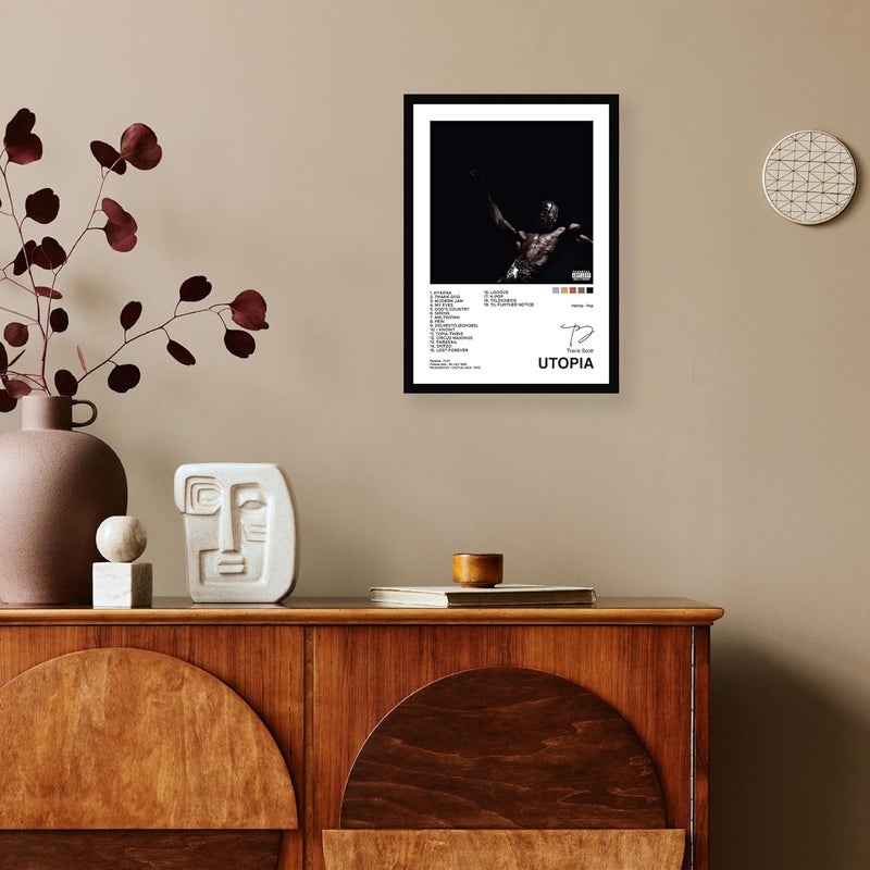 CodersParadise إطارات ملصقات حائط خشبية ترافيس سكوت - يوتوبيا | 8X12 بوصة (حجم A4) | إطارات فنون حائط معلقة للمنزل وغرفة النوم وغرفة المعيشة وجماليات الجدران - Image 3