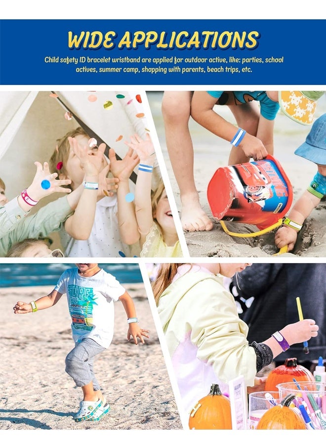 12 قطعة من أساور تعريف السلامة للأطفال، أساور تعريف قابلة لإعادة الاستخدام وقابلة للتعديل ومقاومة للماء للأولاد والبنات - Image 5