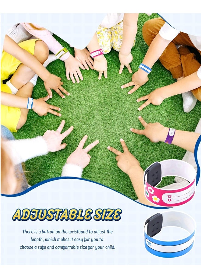 12 قطعة من أساور تعريف السلامة للأطفال، أساور تعريف قابلة لإعادة الاستخدام وقابلة للتعديل ومقاومة للماء للأولاد والبنات - Image 4