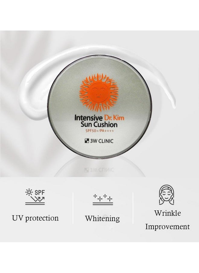 3W CLINIC 3W Clinic Intensive Dr.Kim Sun Cushion (15g 0.53oz) SPF50+/PA++++ UVA/UVB Protection with Highly Effective Filters, Sunscreen, Suncream  - Image 2