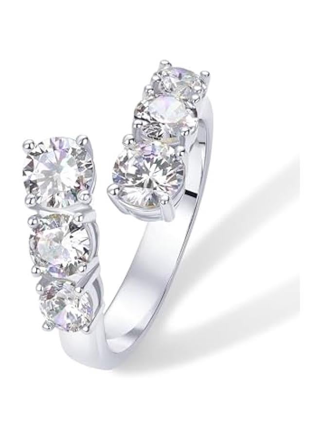 PAVOI 14K Gold Plated Cubic Zirconia Crossover Chunky Eternity Ring for Women | Open Twist Stackable Bands | CZ Statement Rings  - Image 1