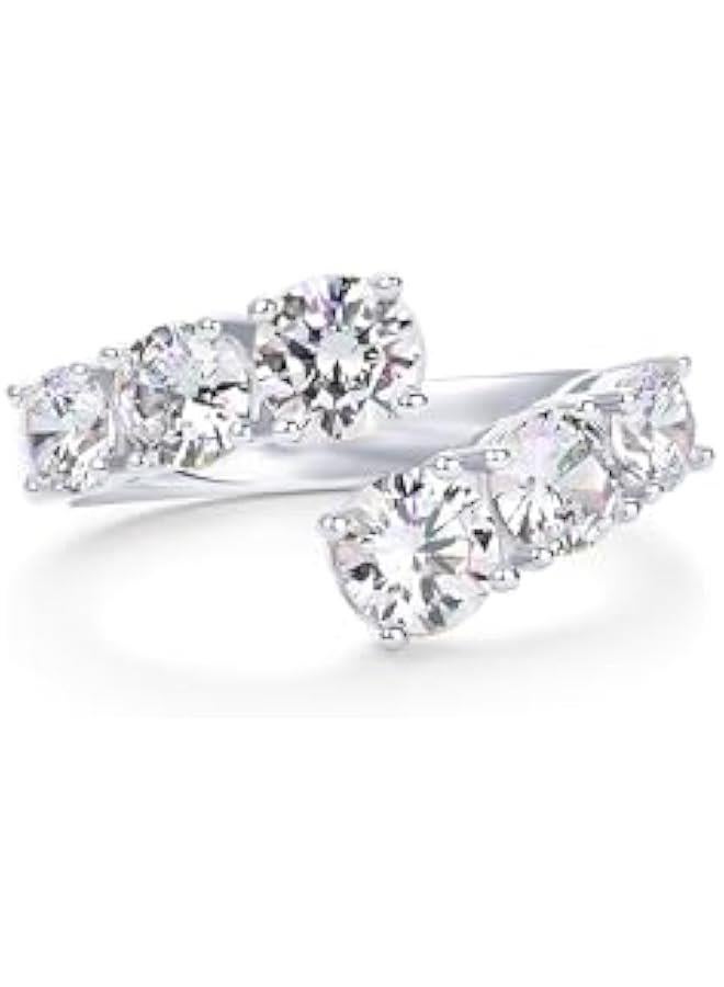 PAVOI 14K Gold Plated Cubic Zirconia Crossover Chunky Eternity Ring for Women | Open Twist Stackable Bands | CZ Statement Rings  - Image 3