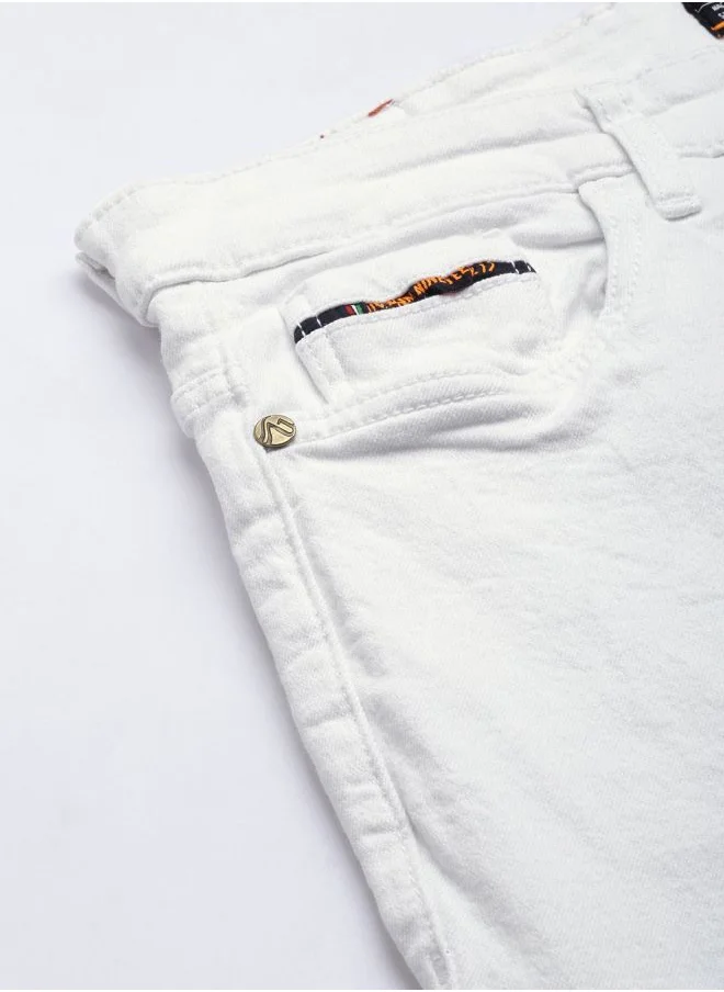 شركة المرآب الهندية Men Slim Fit Solid Mid-Rise Jeans