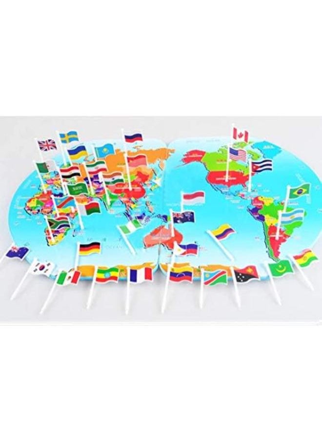Map of The World and Flags Educational Toys & Games for Children 