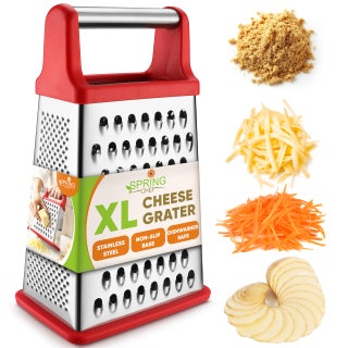 Spring Chef Professional Cheese Grater  Stainless Steel 4 Sided Box Grater for Kitchen XL Size  Perfect Shredder for Parmesan Cheese Carrot Potato Ginger  Dishwasher Safe  Red - pzsku/Z3DE73BF2F394885AB901Z/45/1750416966/d4ef5471-b0ab-48aa-8b36-35b6efcbcd47
