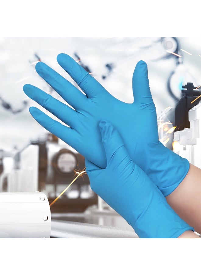 100 قطعة قفازات نتريل مطبخ آمنة للأغذية قابلة للاستخدام لمرة واحدة قفازات واقية للتنظيف والأغذية والغسيل المسبق للصحون قفازات صناعية عالية المرونة خالية من اللاتكس وخالية من المسحوق - Image 5