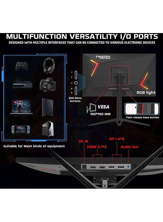 TWISTED MINDS 24 inch Supreme Series Gaming Monitor, IPS, FHD Resolution, 280Hz Refresh Rate, 1ms Response Time, Nvidia G-SYNC and AMD Free Sync Compatible, | TM24FHD280IPS Black - Image 2