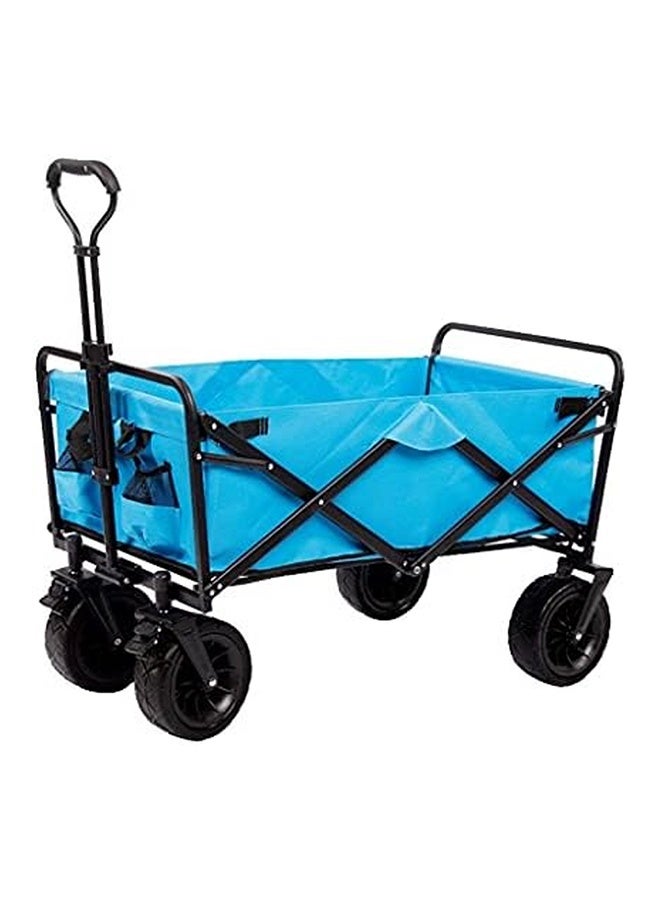 NKX Heavy Duty Folding Wagon Cart 100kg Capacity, Collapsible Utility Trolley with All-Terrain Wheels, Adjustable Handle, Portable Garden Beach Camping Shopping Cart - Image 1