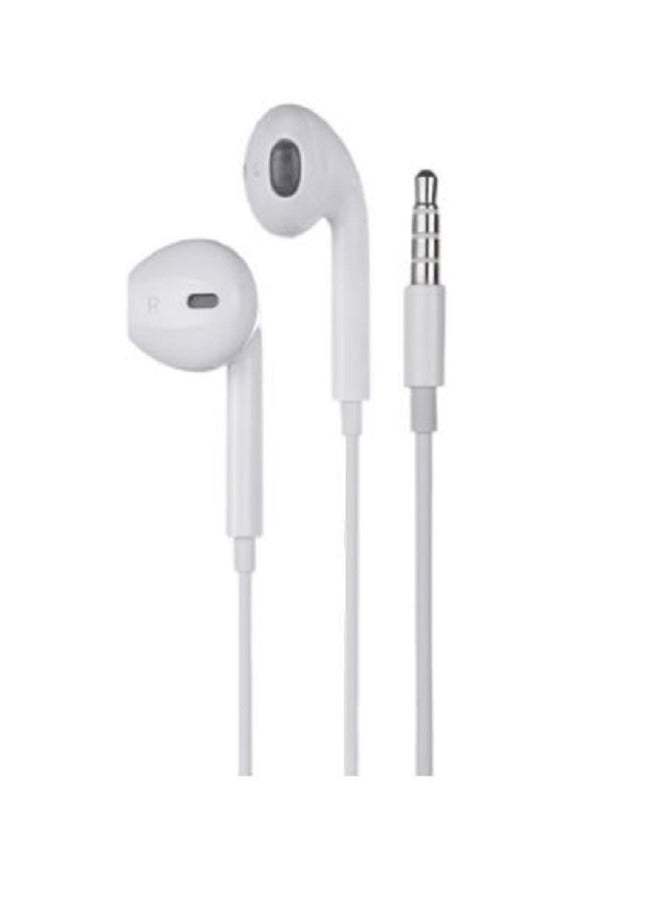 tenplus Original wired headset compatible with iPhone 6, Samsung phone, and all mobile phones that use a 3.5 mm jack, with a microphone and volume control, white color - Image 1